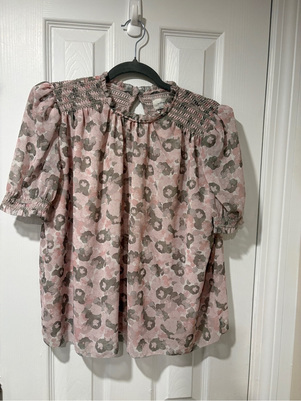 Artizia Shirt Yoke Top Size Wilfred SMALL Pink Gray Floral